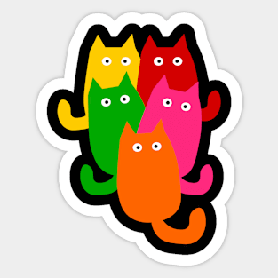 A bunch of cats Sticker